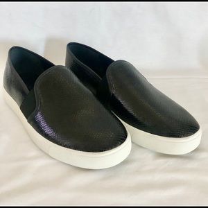 VINCE Blair Black Snake Slip-On Sneaker